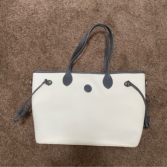 Tru Trussardi Grey/ Cream Tote Bag - Picture 1 of 16